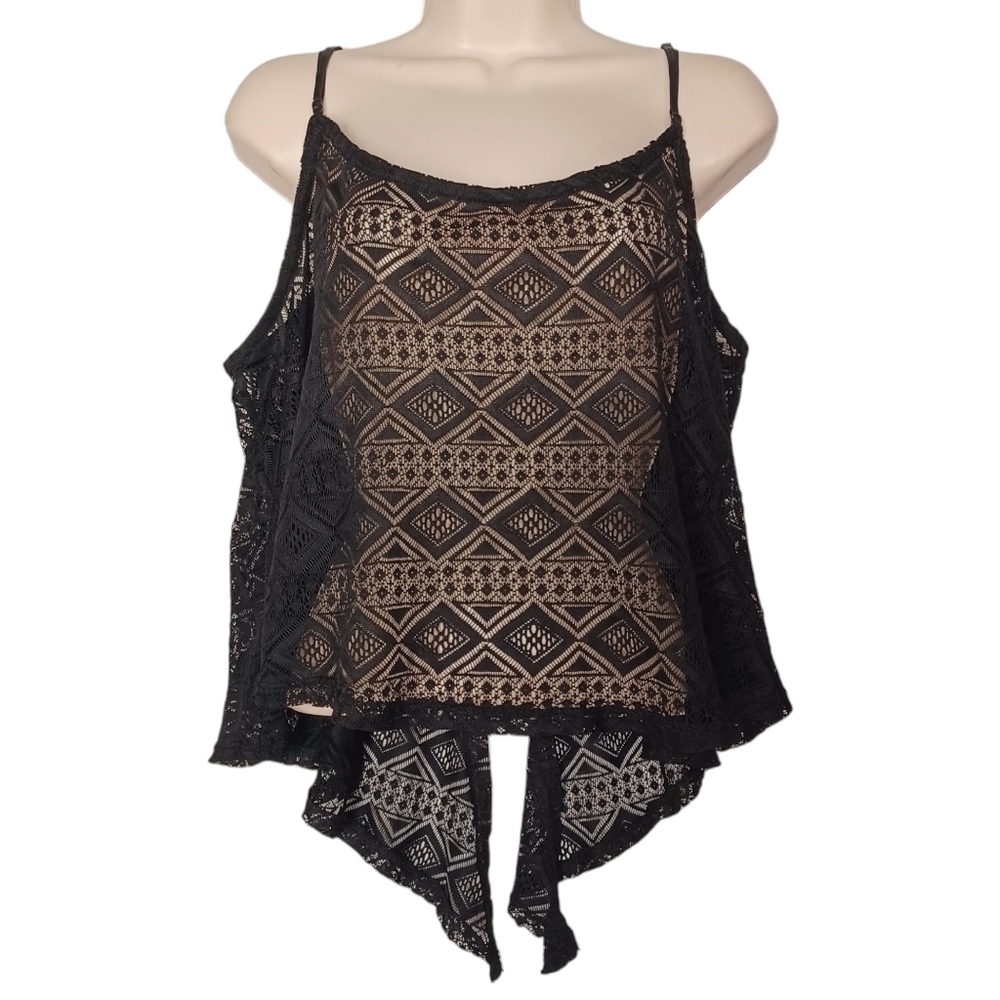 TOTO COLLECTION Diamond Geometric Print Sleeveless Open Back Tank Top X-Large